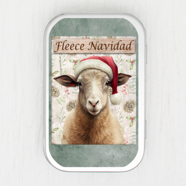 Fleece Navidad Small Storage Tin