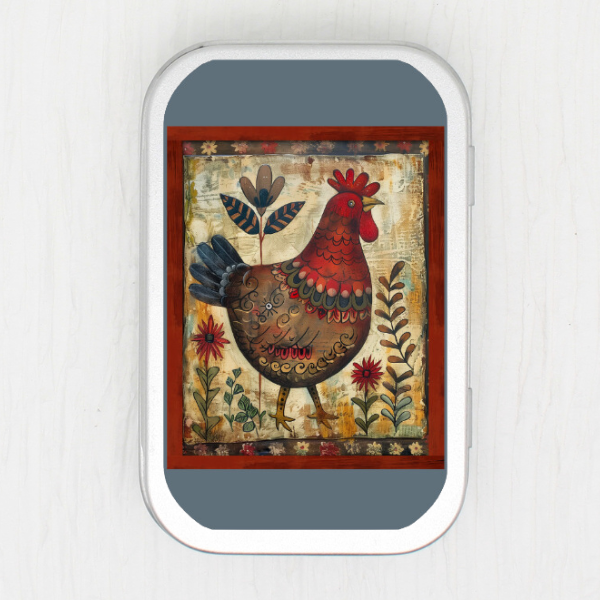 Rooster Storage Tin