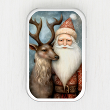 Santa And Reindeer Small Storage Tin
