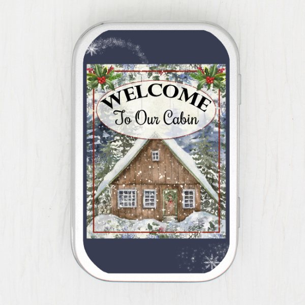 Welcome To Our Cabin Small Storage Tin