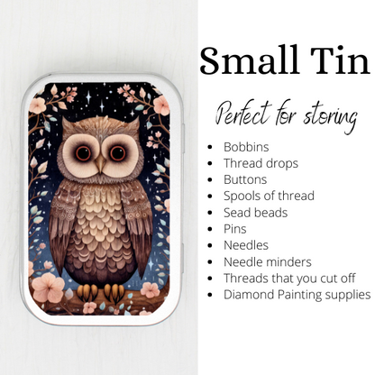 Winter Animals Owl Small Storage Tin