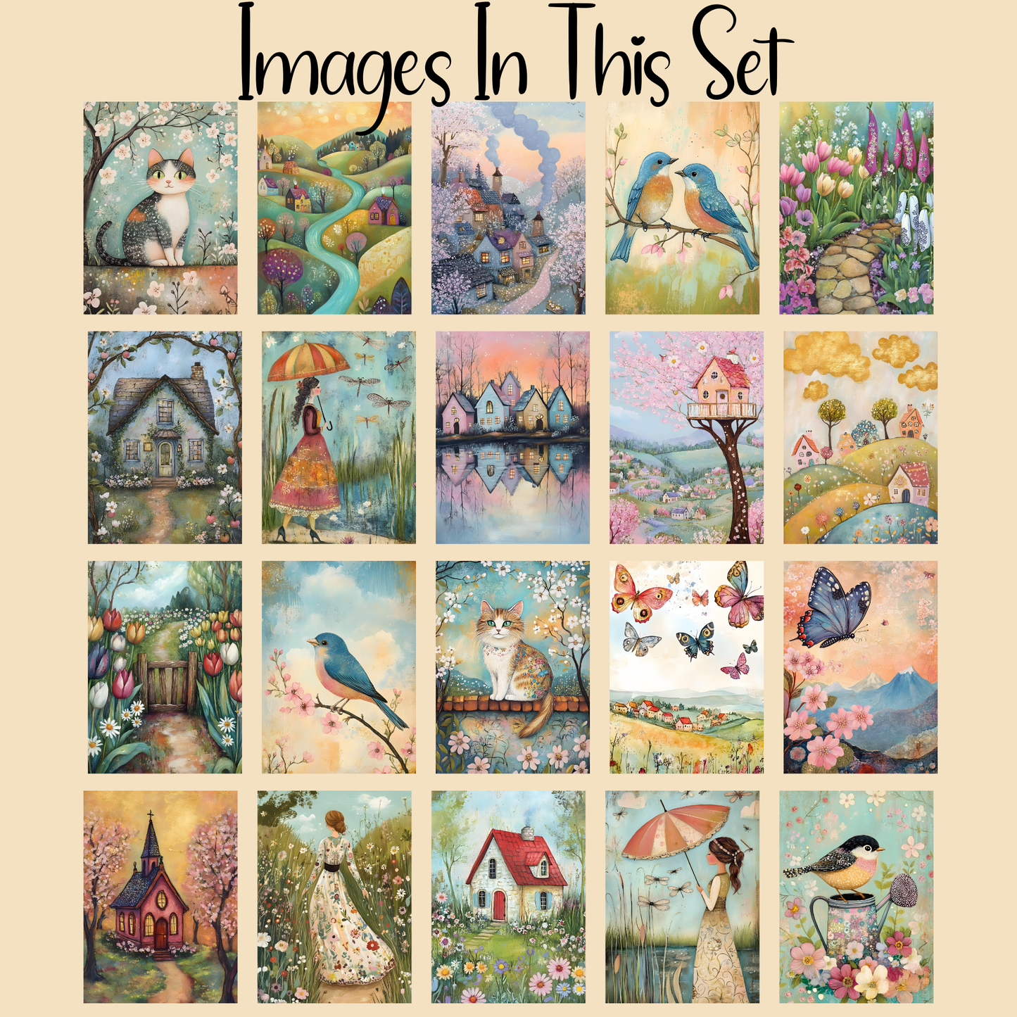 Spring Time Floss Cards. - Pack of 20 Cards