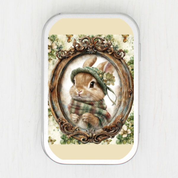 St. Patrick Bunny Small Storage Tin