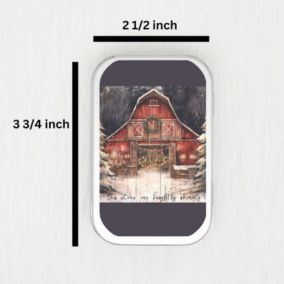 Christmas Barn Small Storage Tin