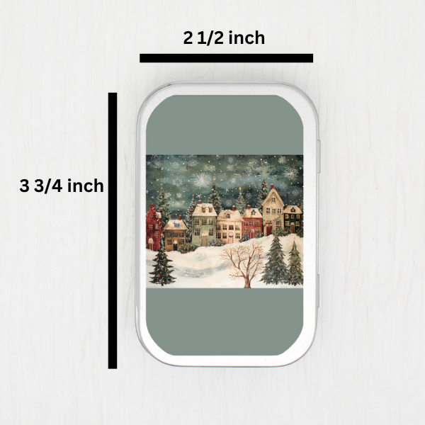 Christmas Village Small Storage Tin
