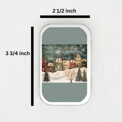 Christmas Village Small Storage Tin