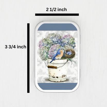 Bird And Hydrangea Small Storage Tin