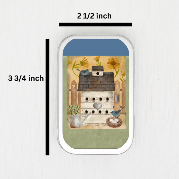 Birdhouse Small Storage Tin