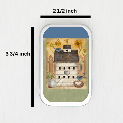 Birdhouse Small Storage Tin