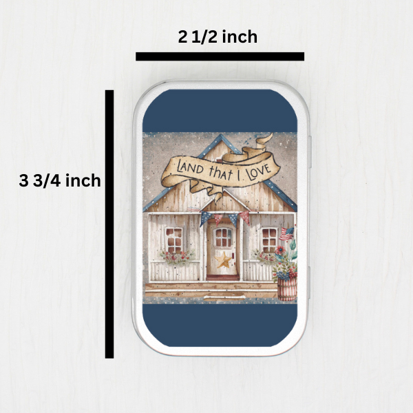 Land That I Love House Small Storage Tin