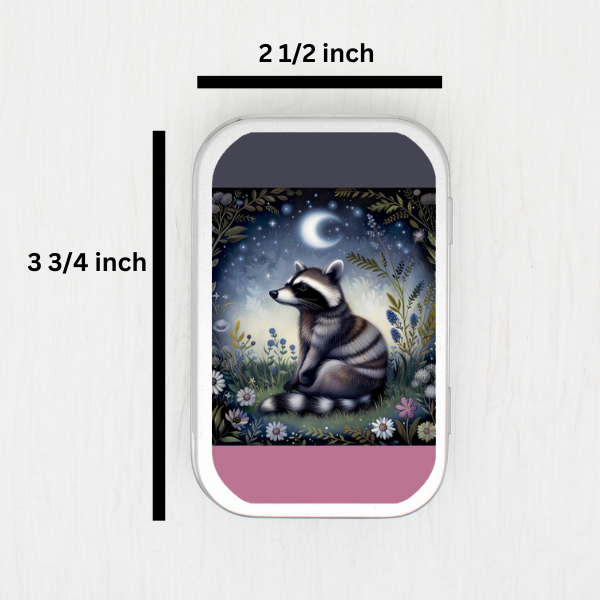 Night Raccoon Small Storage Tin