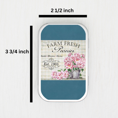Peonies Small Storage Tin