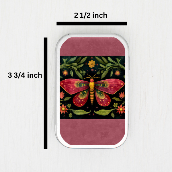 Red Moth Small Storage Tin