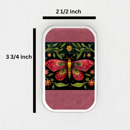 Red Moth Small Storage Tin