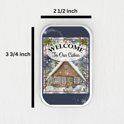 Welcome To Our Cabin Small Storage Tin