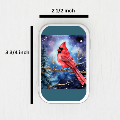 Winter Cardinal Small Storage Tin