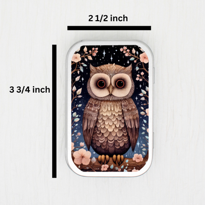 Winter Animals Owl Small Storage Tin