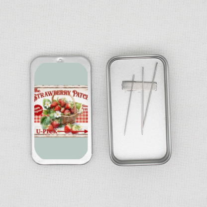 Strawberry Patch Needle Tin