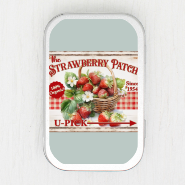 Strawberry Patch Small Storage Tin