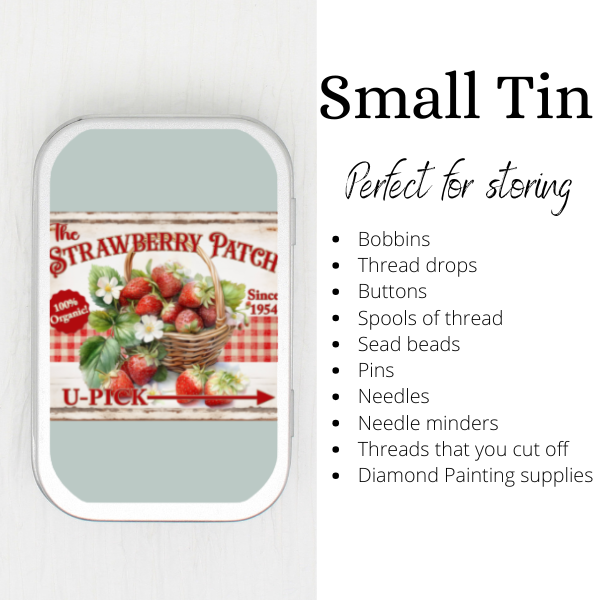 Strawberry Patch Small Storage Tin