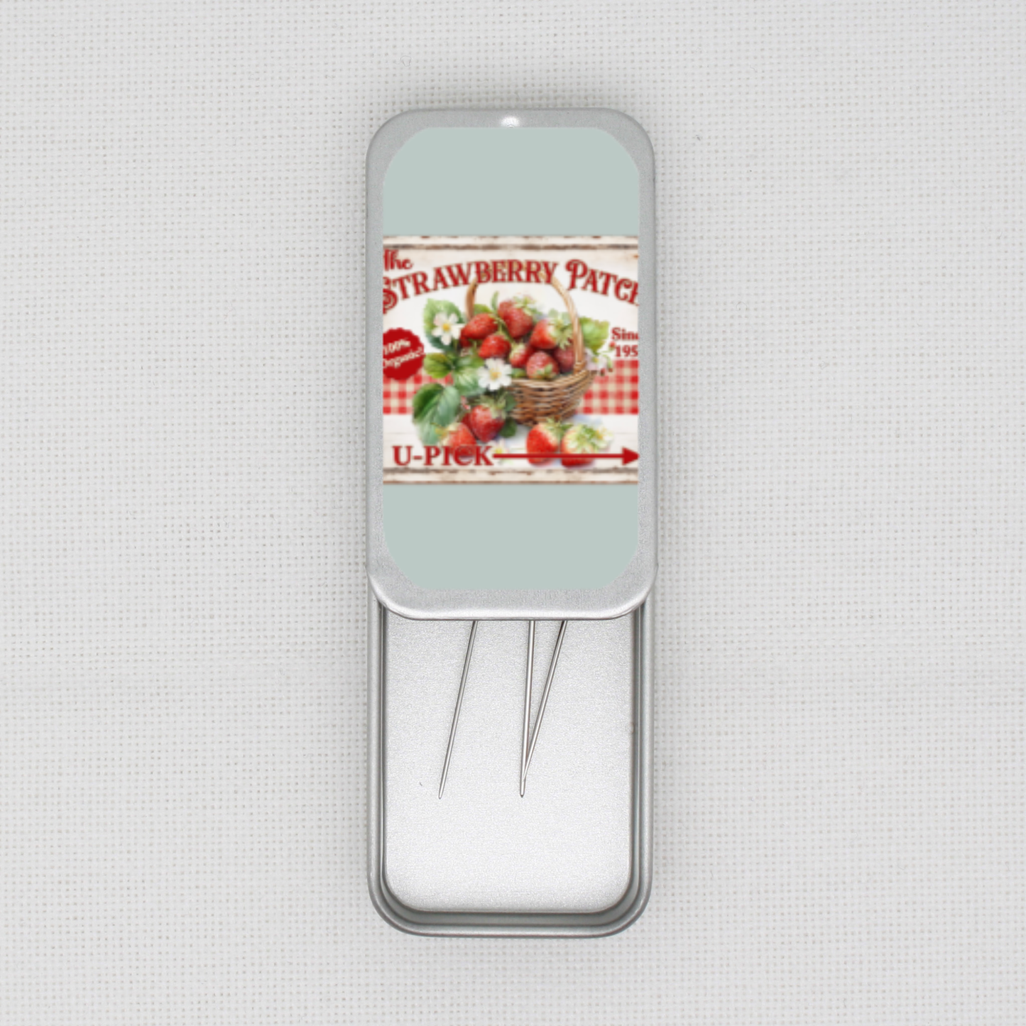 Strawberry Patch Needle Tin