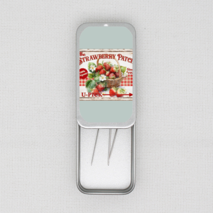 Strawberry Patch Needle Tin