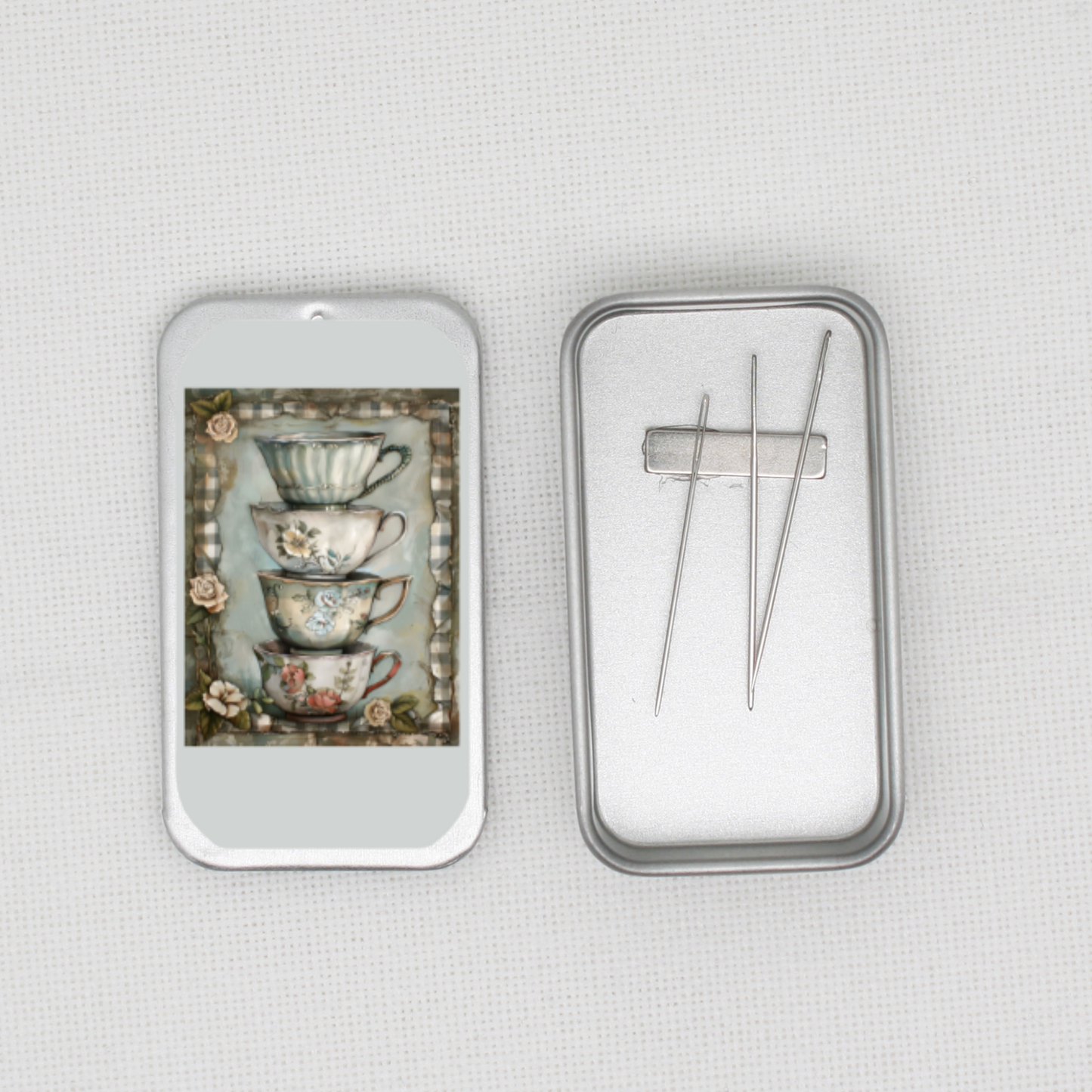 Teacups Needle Tin
