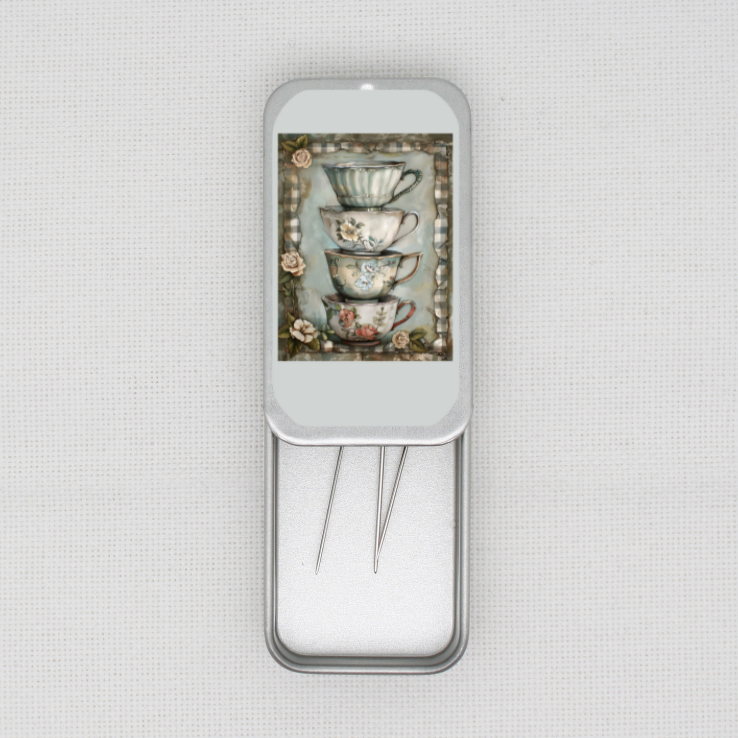 Teacups Needle Tin