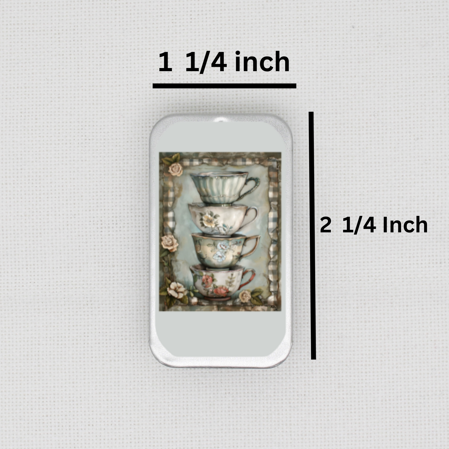Teacups Needle Tin
