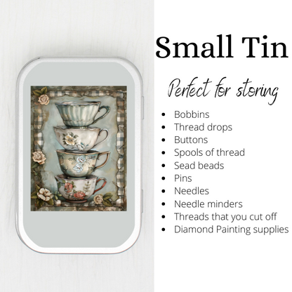 Teacups Small Storage Tin