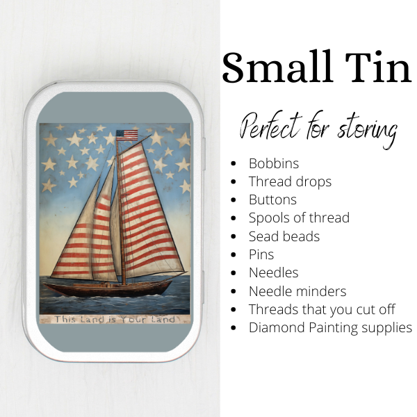 This Land Is Your Land Sailboat  Small Storage Tin