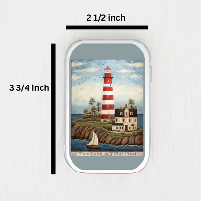 This Land Is Your Land Lighthouse Small Storage Tin