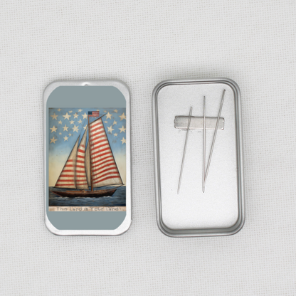 This Land Is Your Land Sailboat Needle Tin