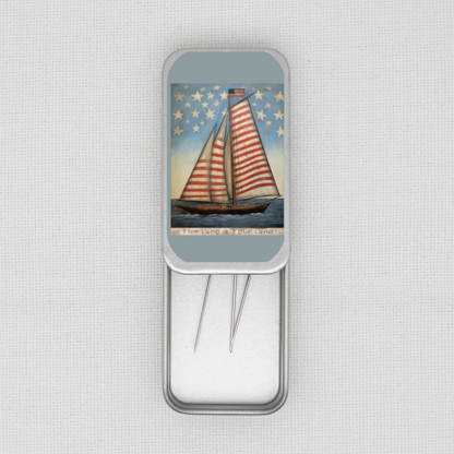 This Land Is Your Land Sailboat Needle Tin