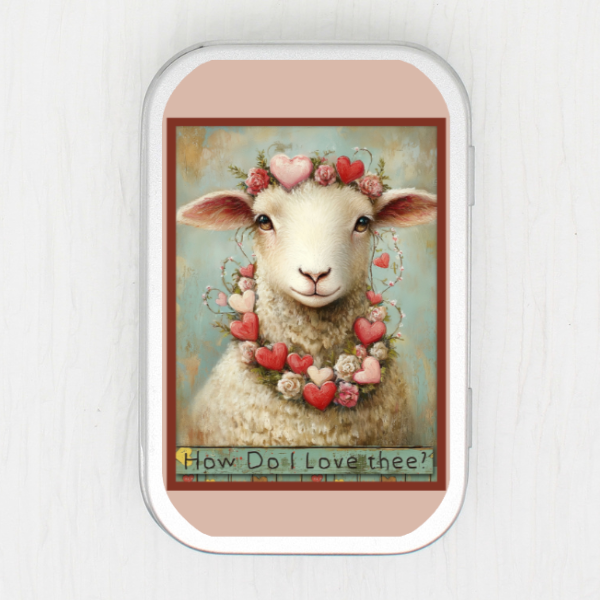 Valentine Sheep Small Storage Tin