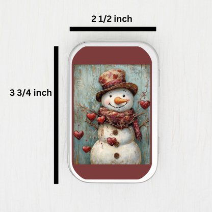 Valentine Snowman Small Storage Tin
