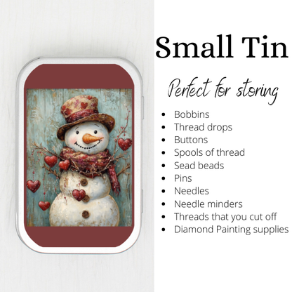 Valentine Snowman Small Storage Tin