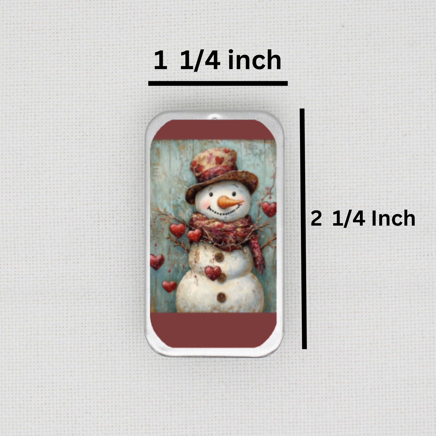 Valentine Snowman Needle Tin