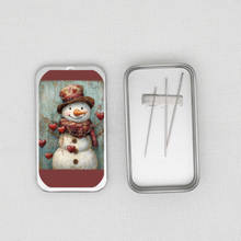 Valentine Snowman Needle Tin