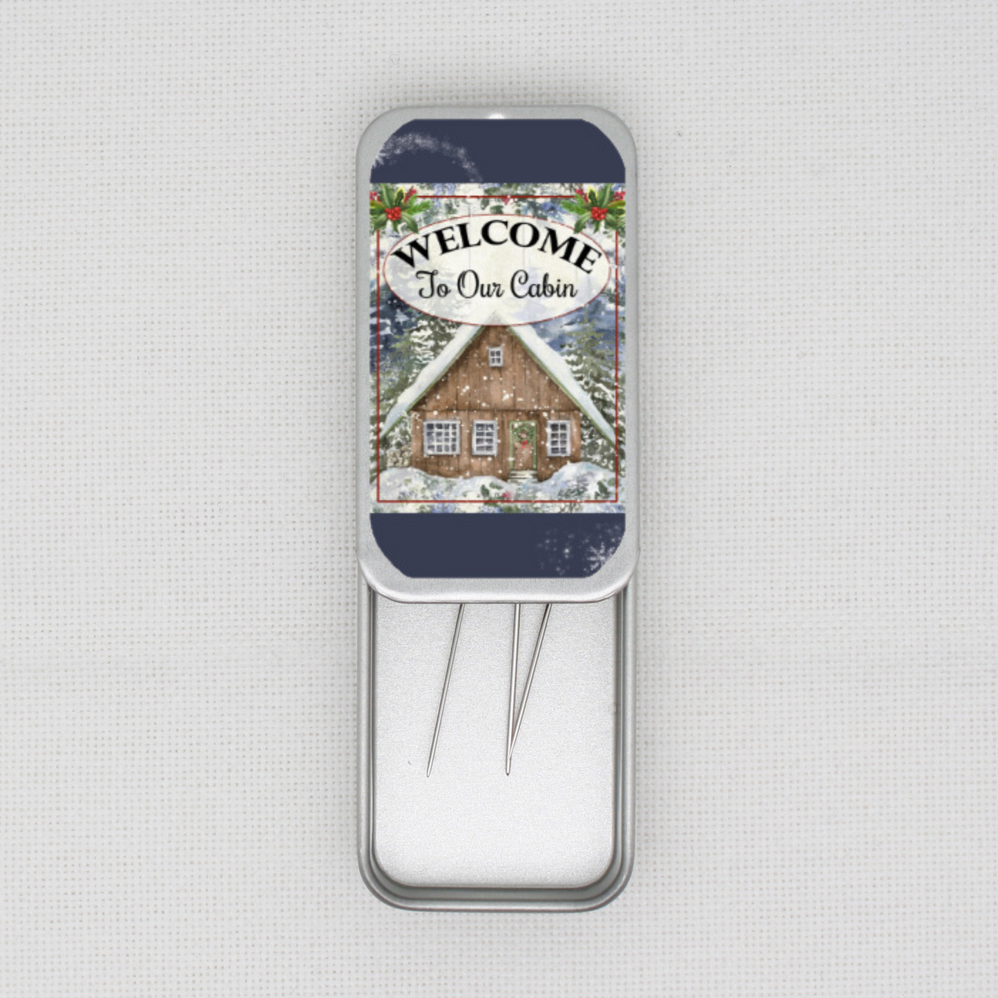 Welcome To Our Cabin Needle Tin