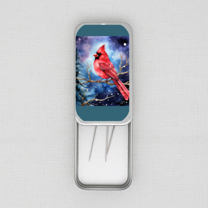 Winter Cardinal Needle Tin
