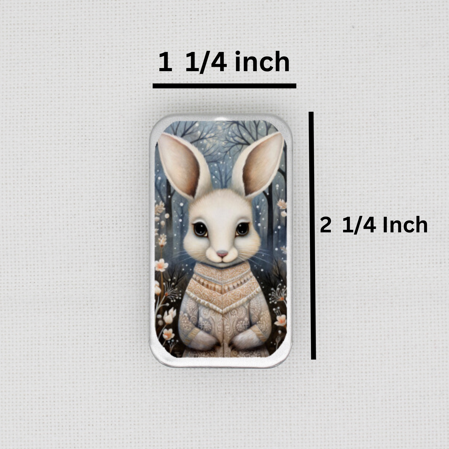 Winter Animals Bunny Needle Tin