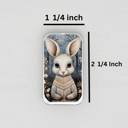 Winter Animals Bunny Needle Tin