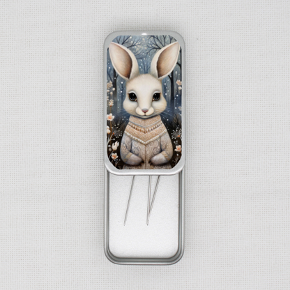 Winter Animals Bunny Needle Tin