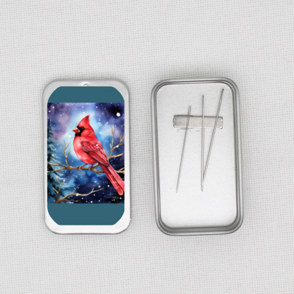 Winter Cardinal Needle Tin