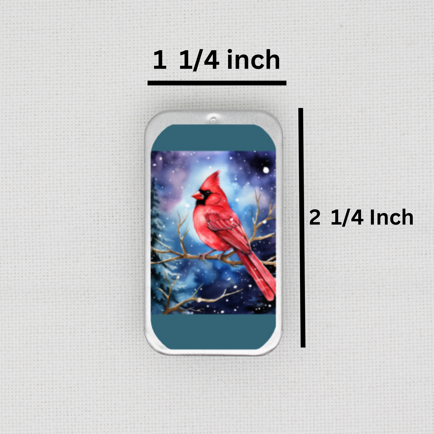 Winter Cardinal Needle Tin