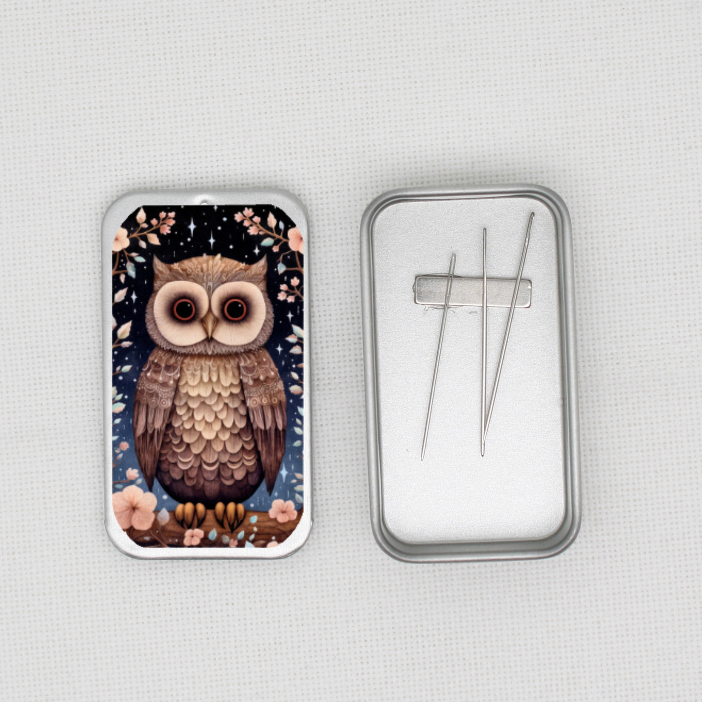 Winter Animals Owl Needle Tin