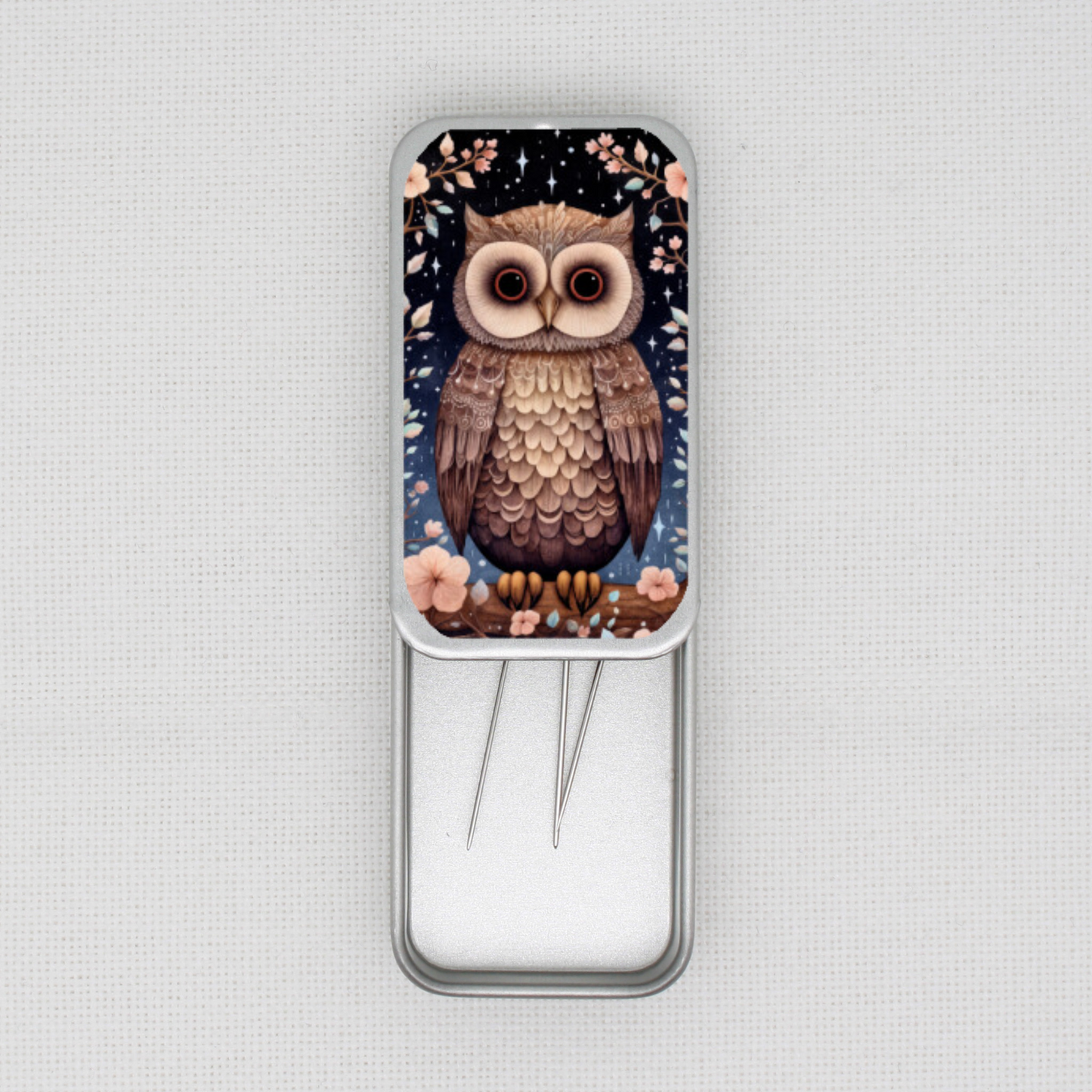 Winter Animals Owl Needle Tin