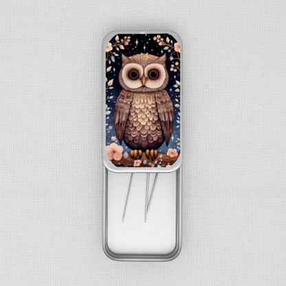 Winter Animals Owl Needle Tin